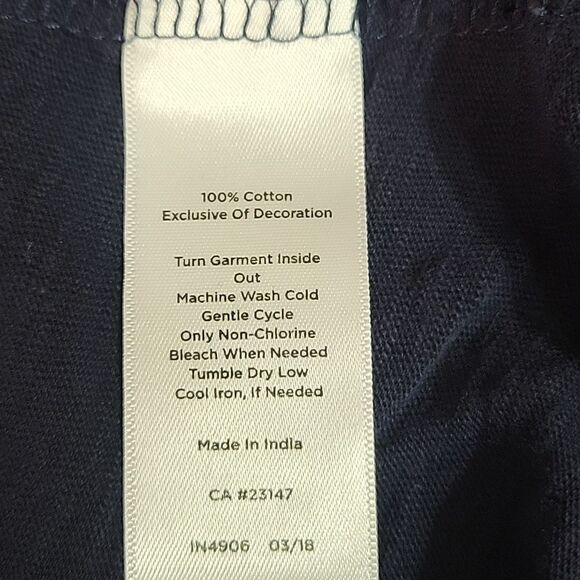 Talbots Navy Blouse with Red Embroidery, Size 3X - Picture 4 of 4